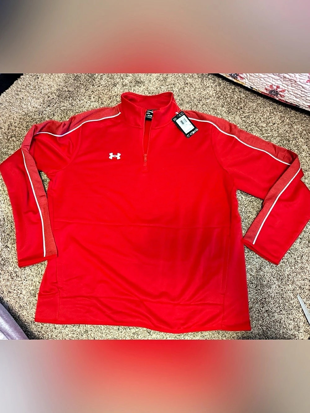 Under Armour Command W-1/4 Zip Quarter-Zip Red Size XL NWT